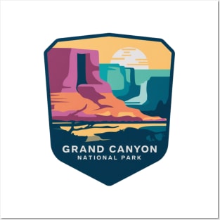 Grand Canyon National Park Colorful Canyon Emblem Posters and Art